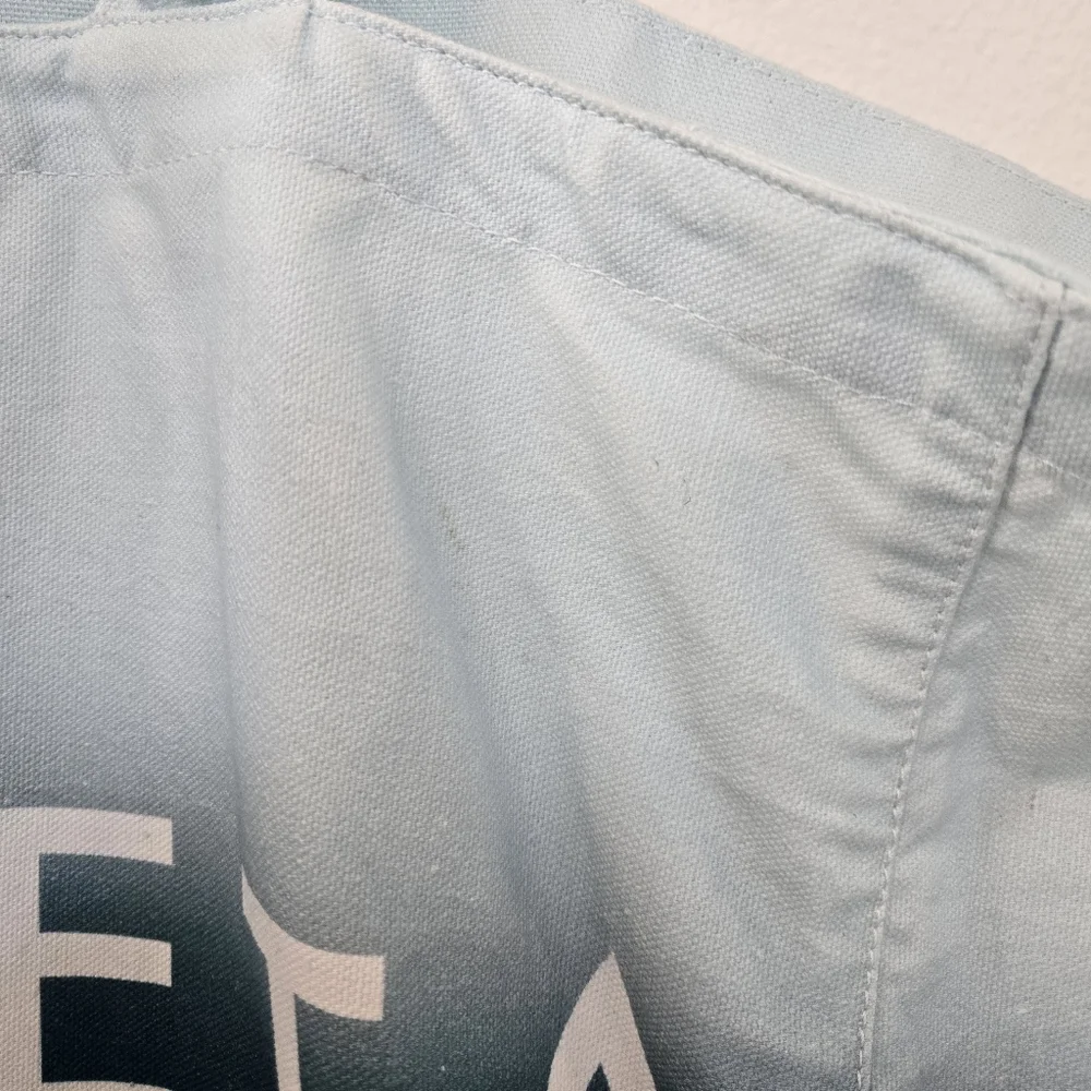 Athleta Beach Bag Gym Bag Tote‎ Bag blue ombré white canvas shopping bag